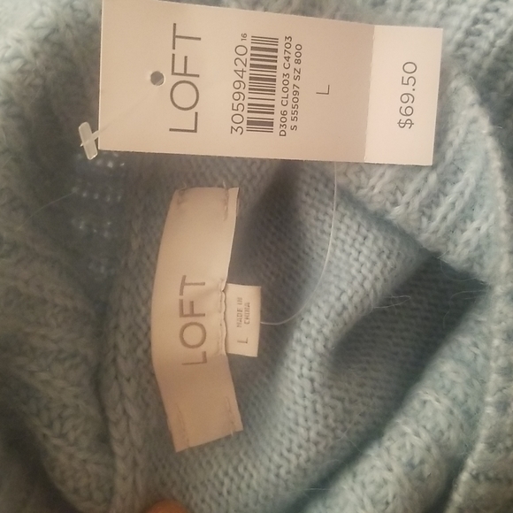 NWT Blue LOFT wool blend sweater L - Picture 5 of 6